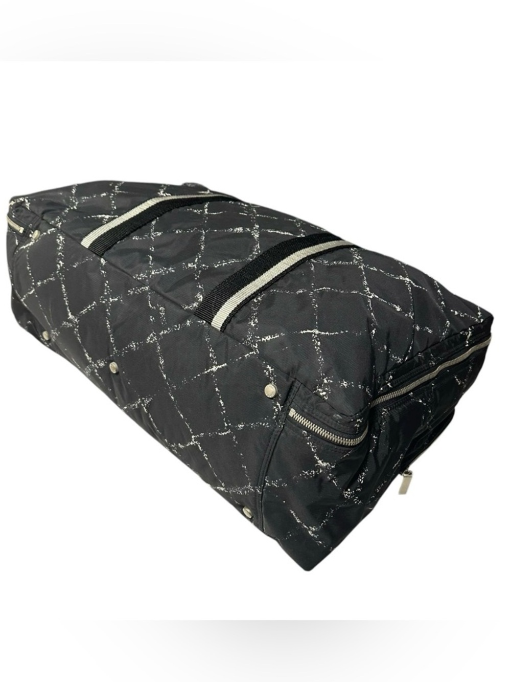 Chanel Travel Line Boston Bag Carry On Large Zippered Suitcase Bag - Picture 3 of 14